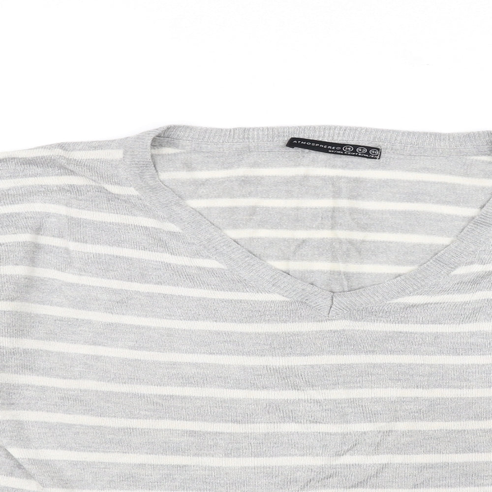 Atmosphere Womens Grey Striped  Pullover Jumper Size 14