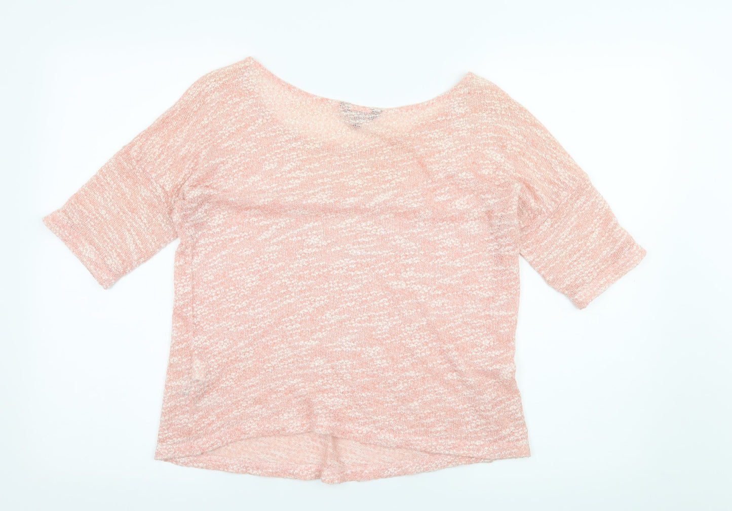 Limited Collection Womens Pink  Knit Basic T-Shirt Size 10