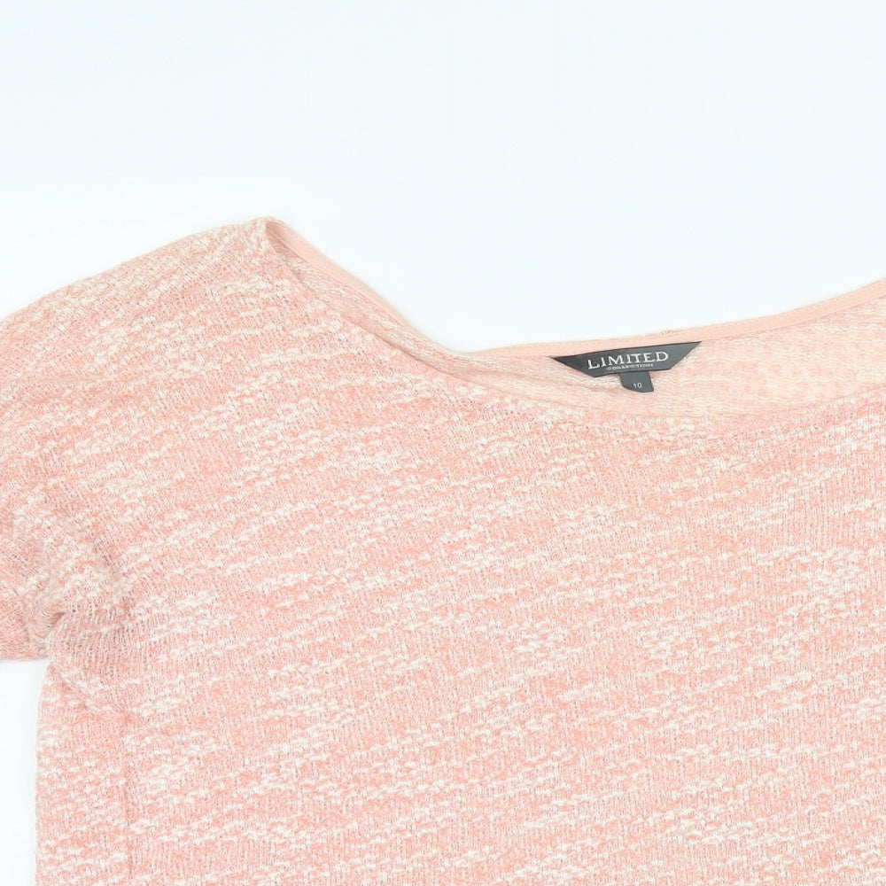 Limited Collection Womens Pink  Knit Basic T-Shirt Size 10