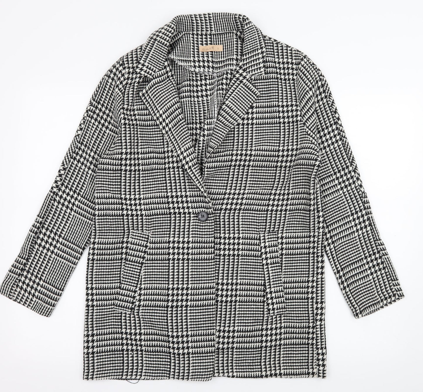 Double 11 Womens Black Houndstooth  Jacket Blazer Size S