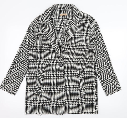 Double 11 Womens Black Houndstooth  Jacket Blazer Size S