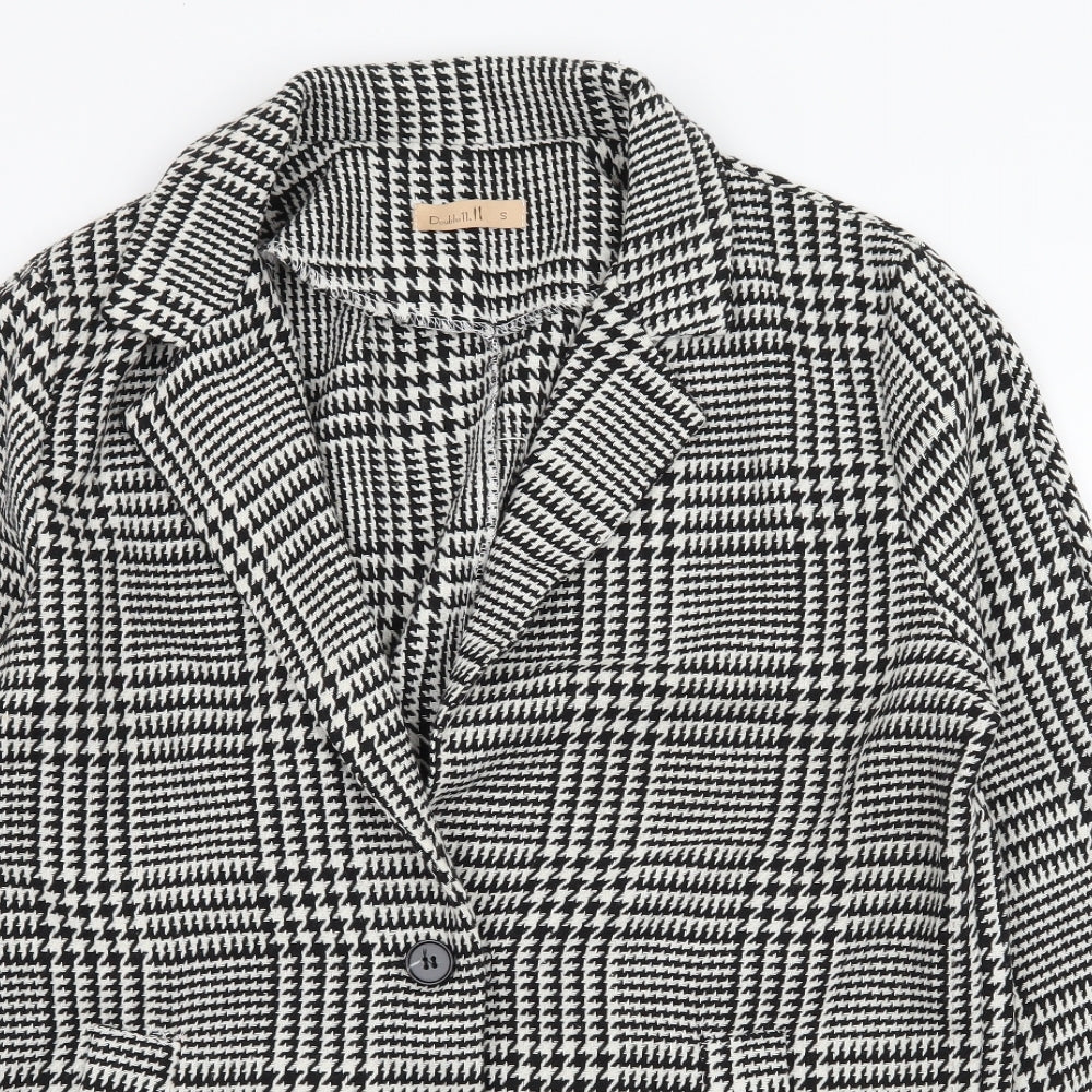 Double 11 Womens Black Houndstooth  Jacket Blazer Size S