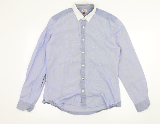 NEXT Mens Blue Striped   Button-Up Size M
