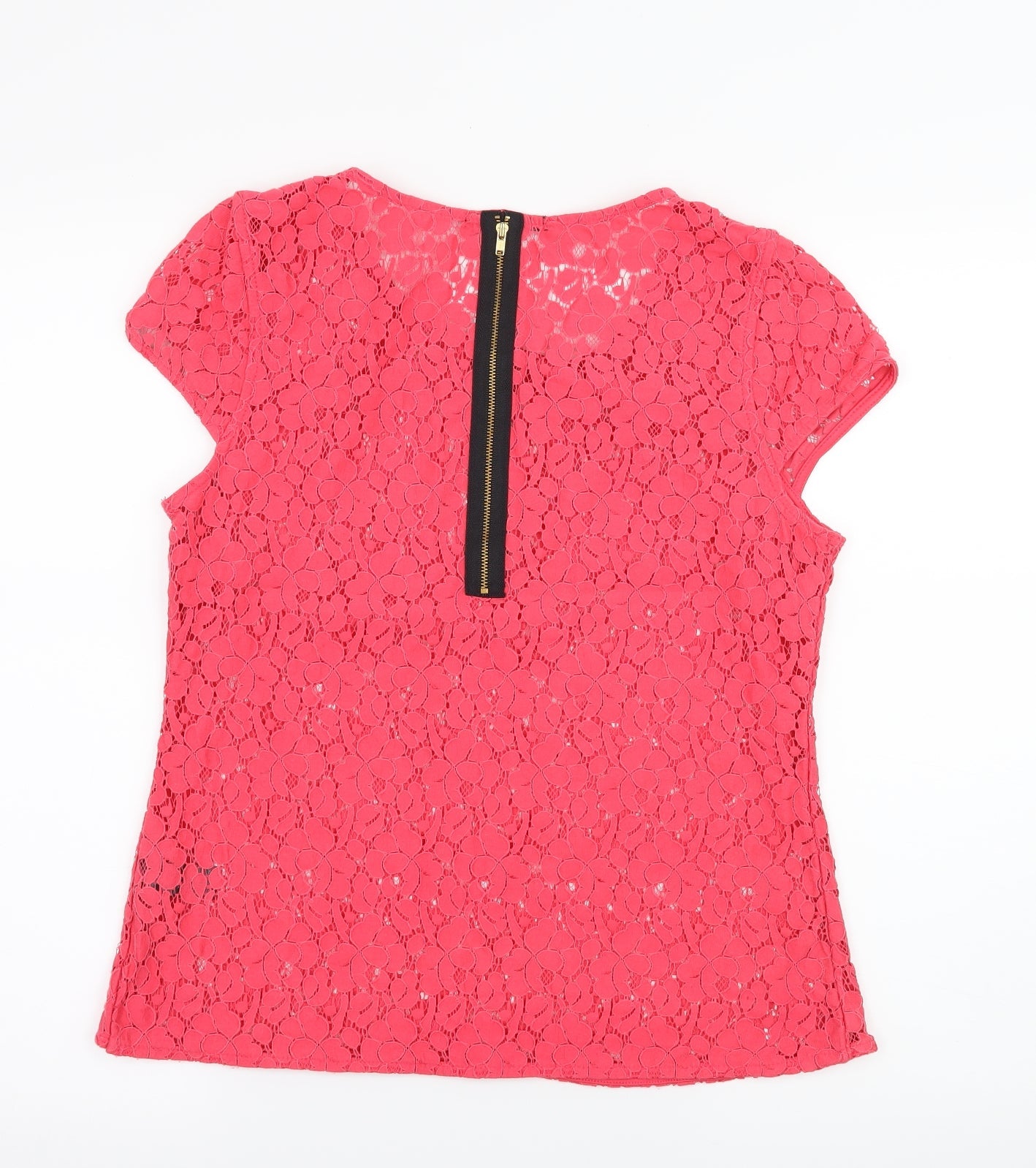 George Womens Pink  Lace Basic T-Shirt Size 12
