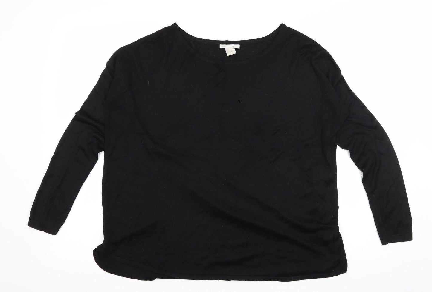 H&M Womens Black  Knit Pullover Jumper Size S