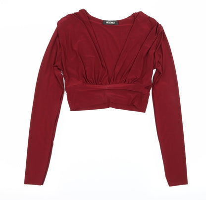 Missguided Womens Red  Jersey Basic T-Shirt Size 8