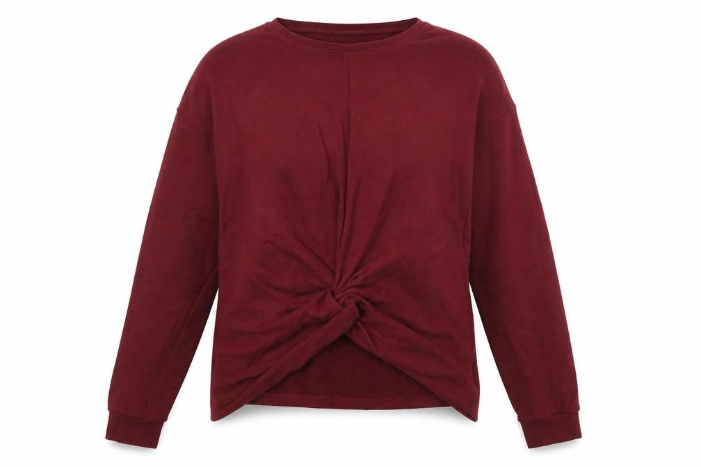 Missguided Womens Red  Jersey Pullover Sweatshirt Size S  - Knot Detail