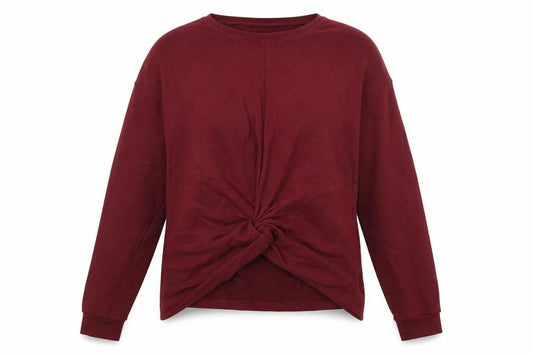 Missguided Womens Red  Jersey Pullover Sweatshirt Size S  - Knot Detail