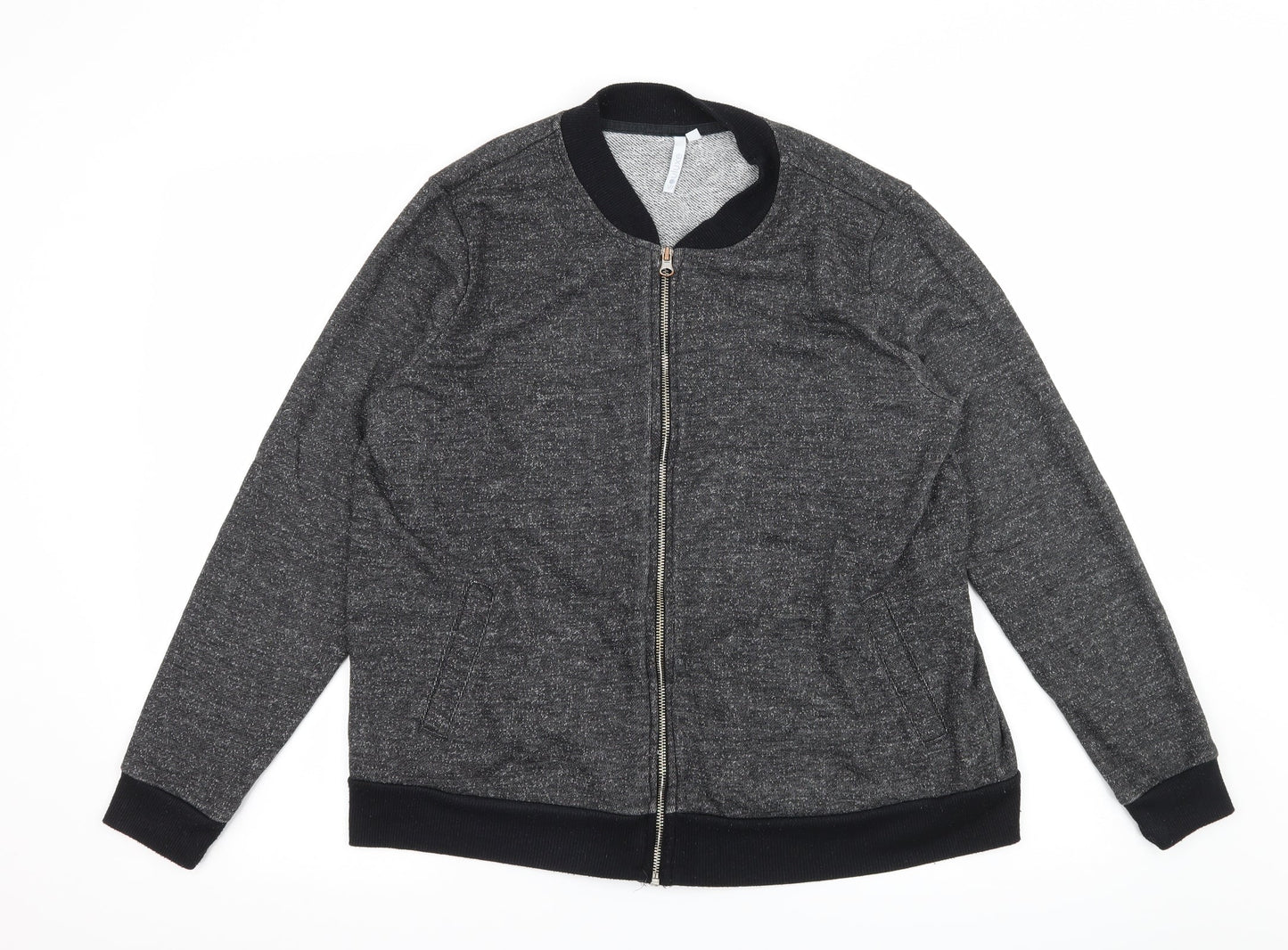 Soul Luxe Womens Grey  Jersey Full Zip Sweatshirt Size L