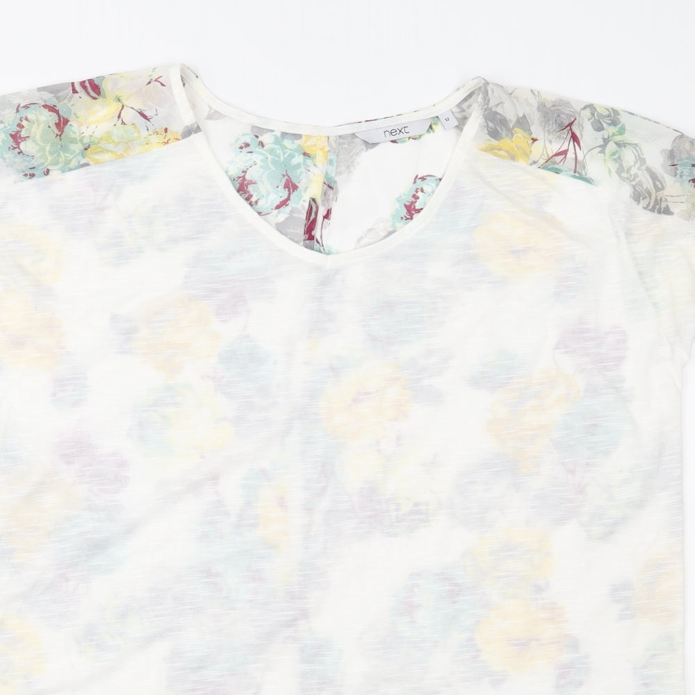 NEXT Womens Ivory Floral  Basic Blouse Size 12