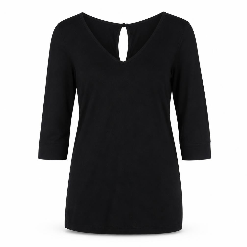 George Womens Black  Jersey Basic Blouse Size 12