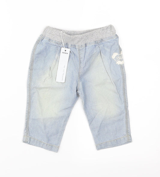 IKKS Baby Blue  Denim Cargo Jeans Size 3-6 Months