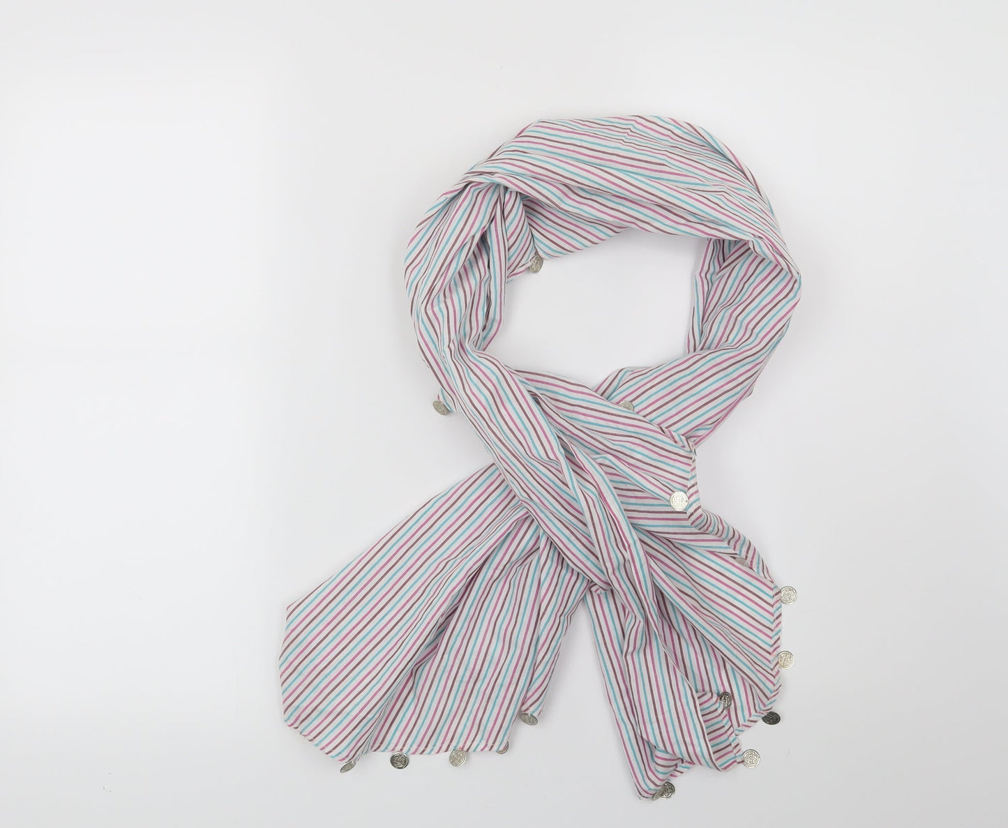 George Womens White Striped   Scarf