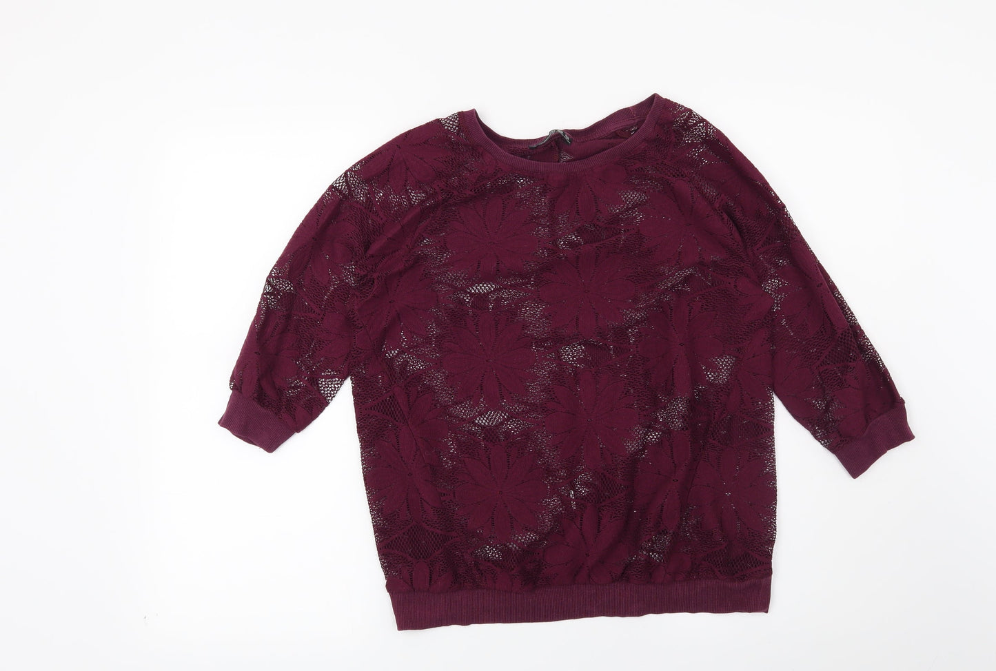 Atmosphere Womens Purple Floral  Pullover Sweatshirt Size 8