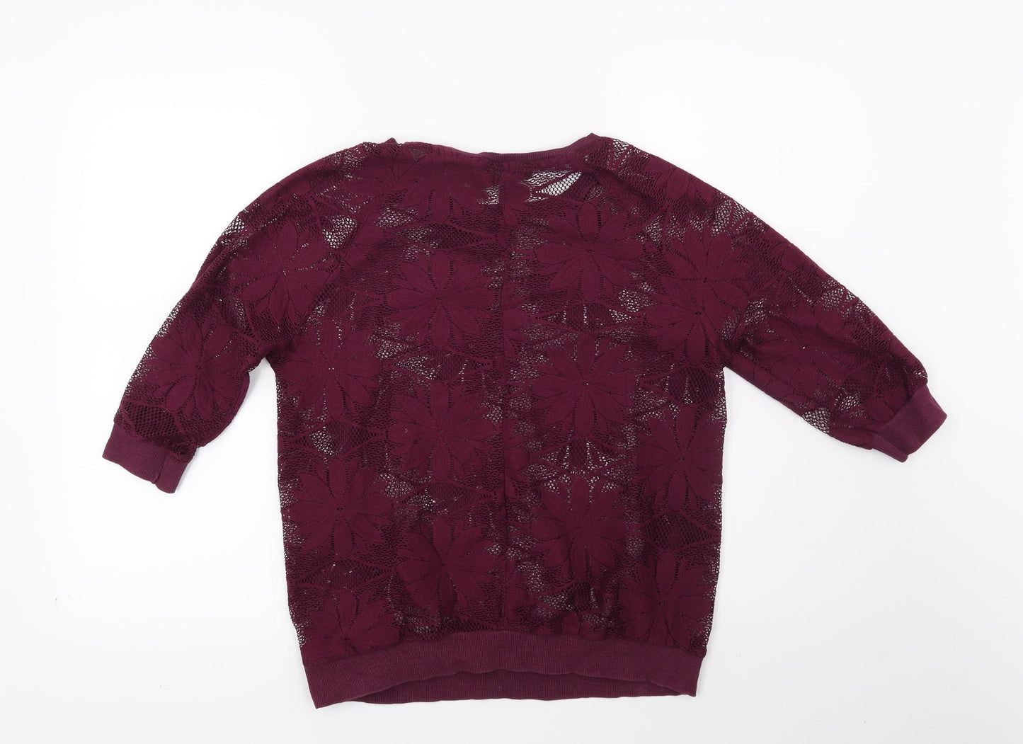 Atmosphere Womens Purple Floral  Pullover Sweatshirt Size 8