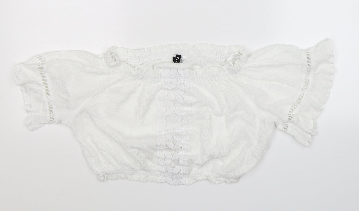 Divided Womens White   Basic Blouse Size 10  - Cropped