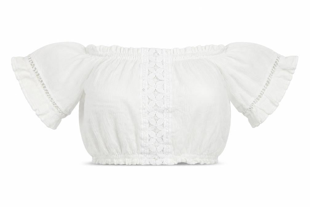 Divided Womens White   Basic Blouse Size 10  - Cropped