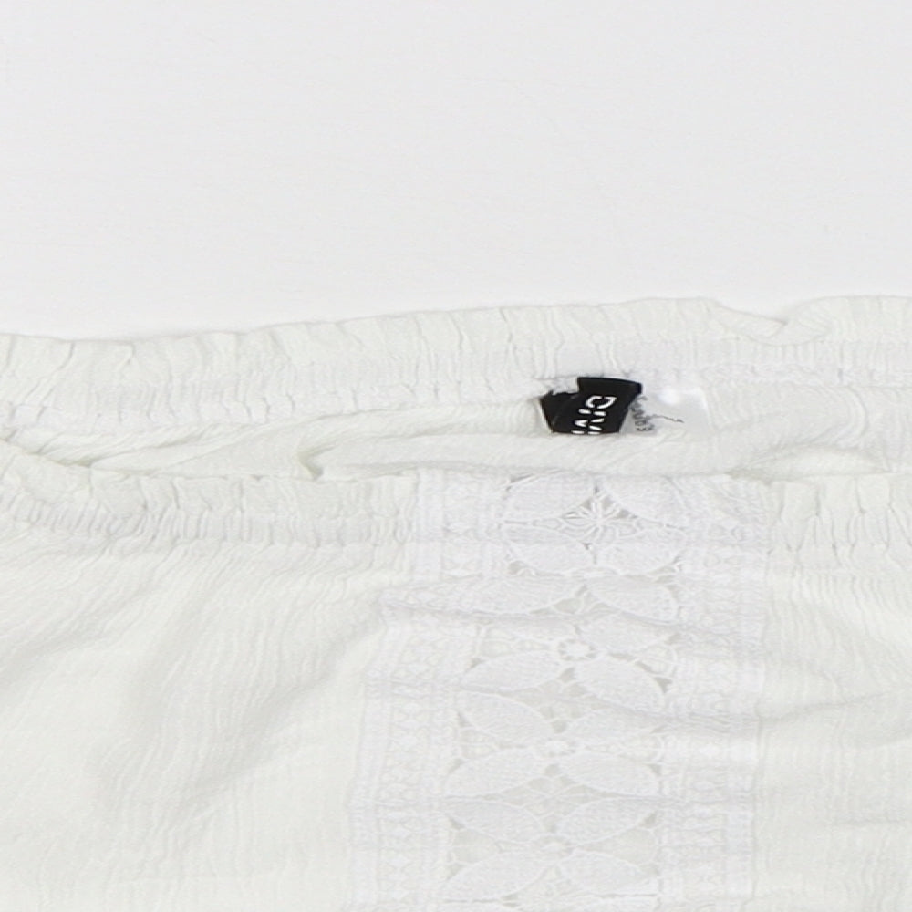 Divided Womens White   Basic Blouse Size 10  - Cropped