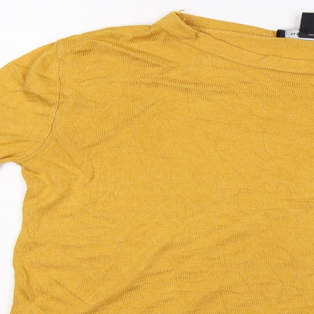 New Look Womens Yellow  Knit Pullover Jumper Size 8