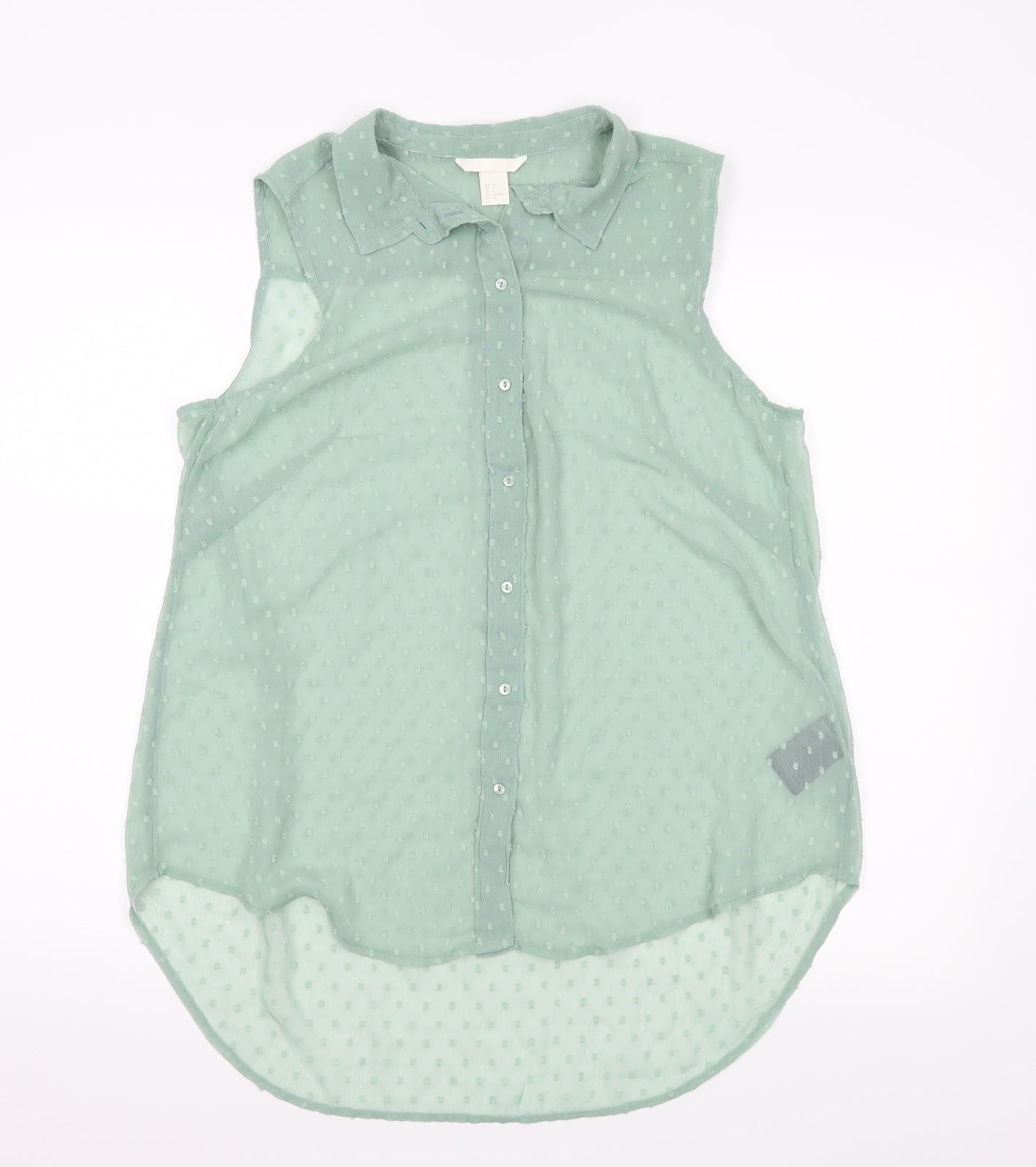 H&M Womens Green   Basic Button-Up Size 14