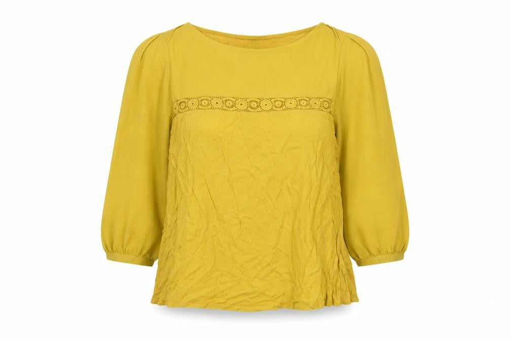 Oasis Womens Yellow   Basic Blouse Size L