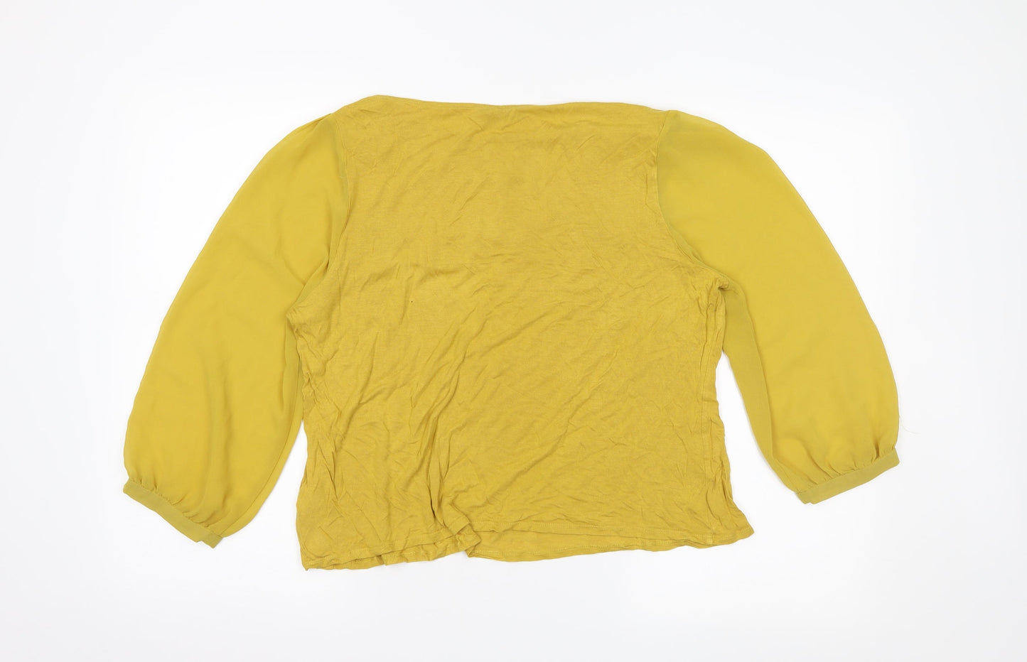 Oasis Womens Yellow   Basic Blouse Size L