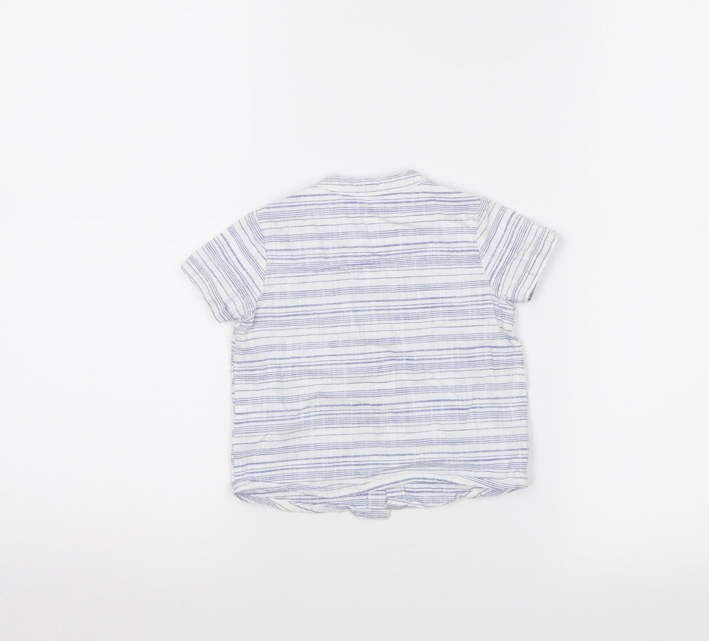 F&F Boys White Striped  Basic Button-Up Size 6-9 Months