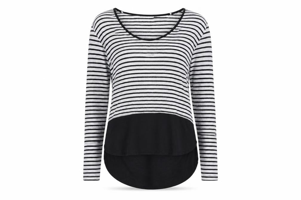 Zara Womens Black Striped  Basic T-Shirt Size S