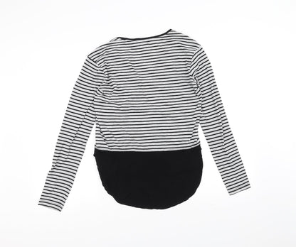 Zara Womens Black Striped  Basic T-Shirt Size S