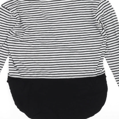 Zara Womens Black Striped  Basic T-Shirt Size S