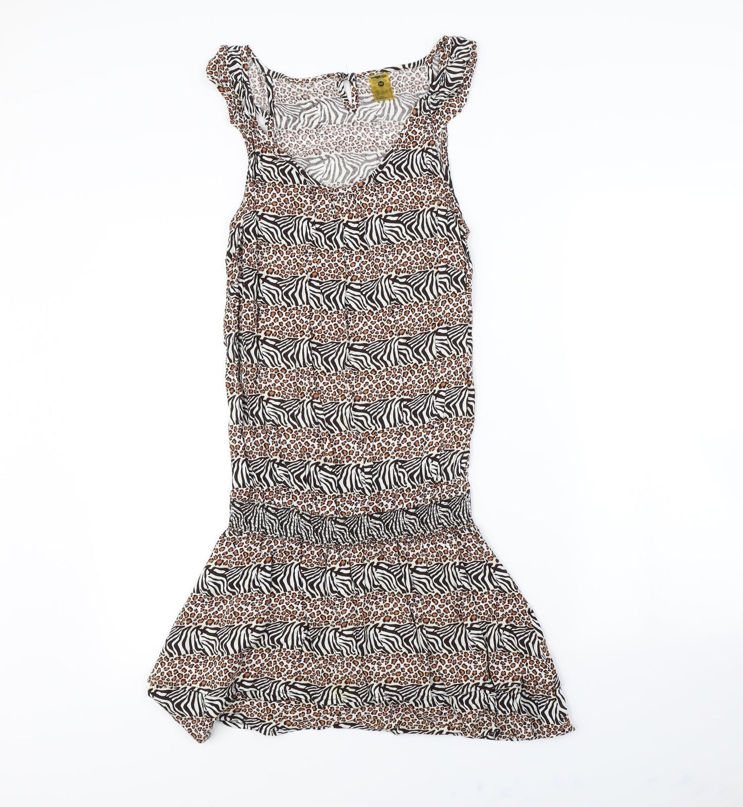 Preworn Womens White Animal Print  Fit & Flare  Size M