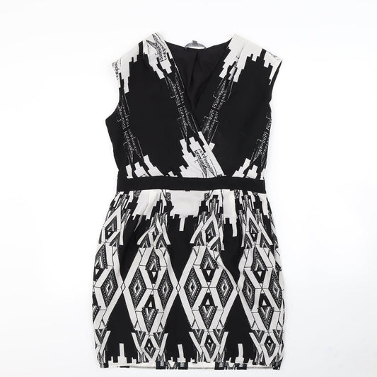 LIMITED Womens Black Geometric  Pencil Dress  Size 10