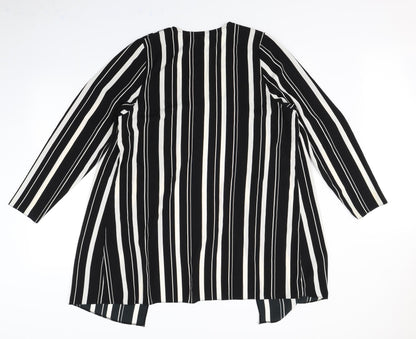 Evans Womens Black Striped  Jacket  Size 14
