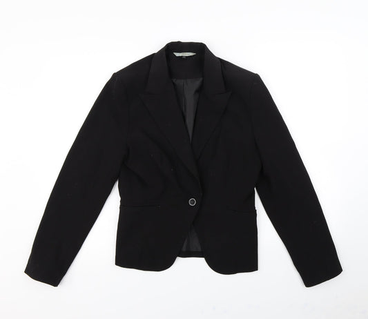 Red Herring Womens Black   Jacket Blazer Size 12  - Shoulder Pads