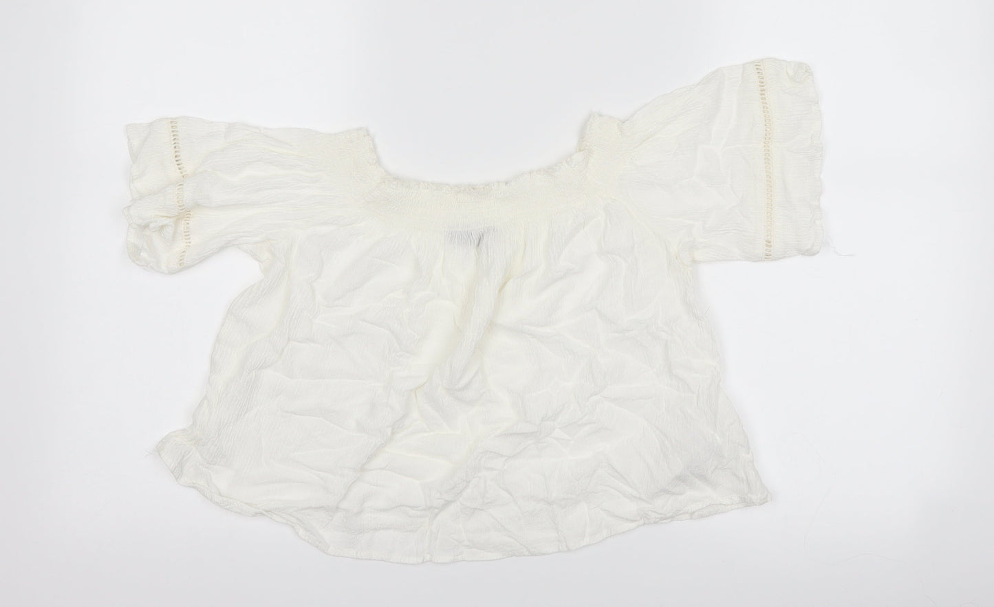 Bershka Girls White   Basic T-Shirt Size L