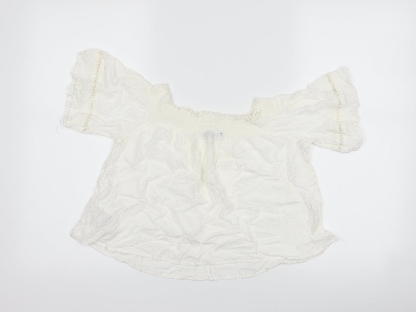Bershka Girls White   Basic T-Shirt Size L