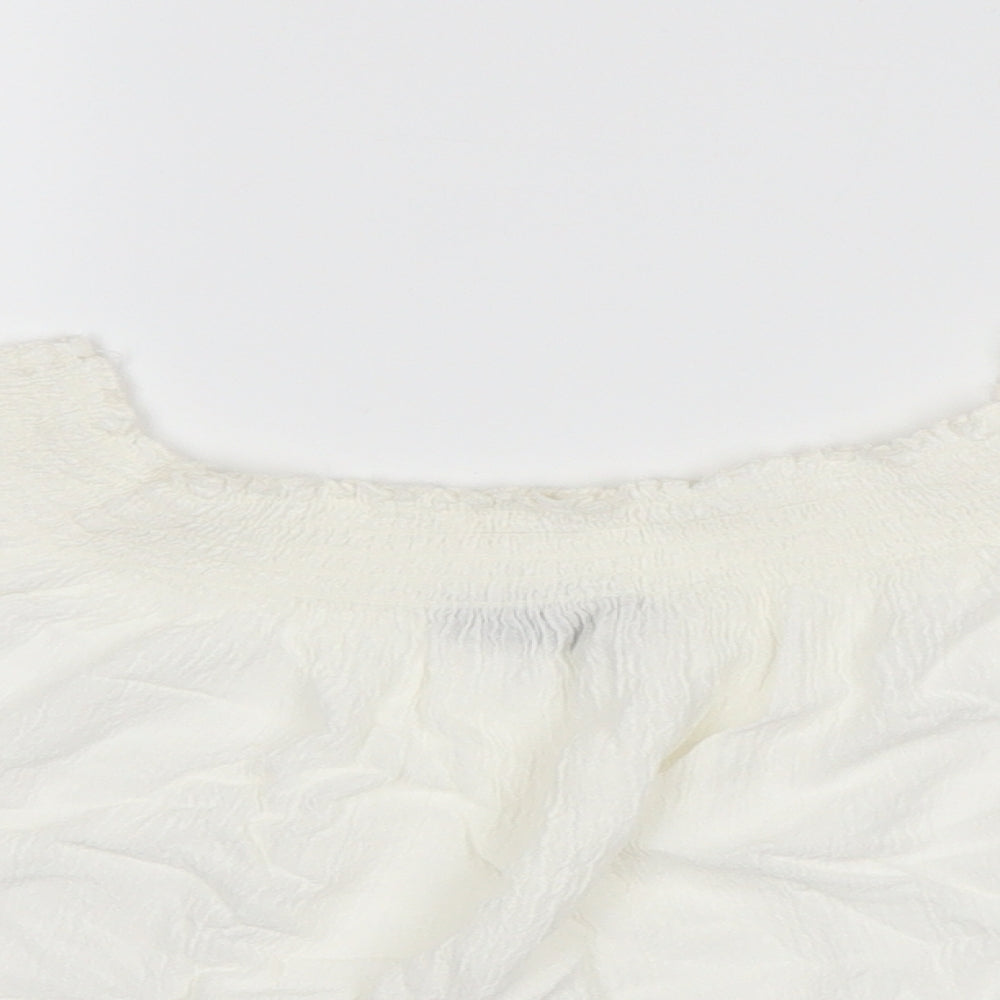 Bershka Girls White   Basic T-Shirt Size L