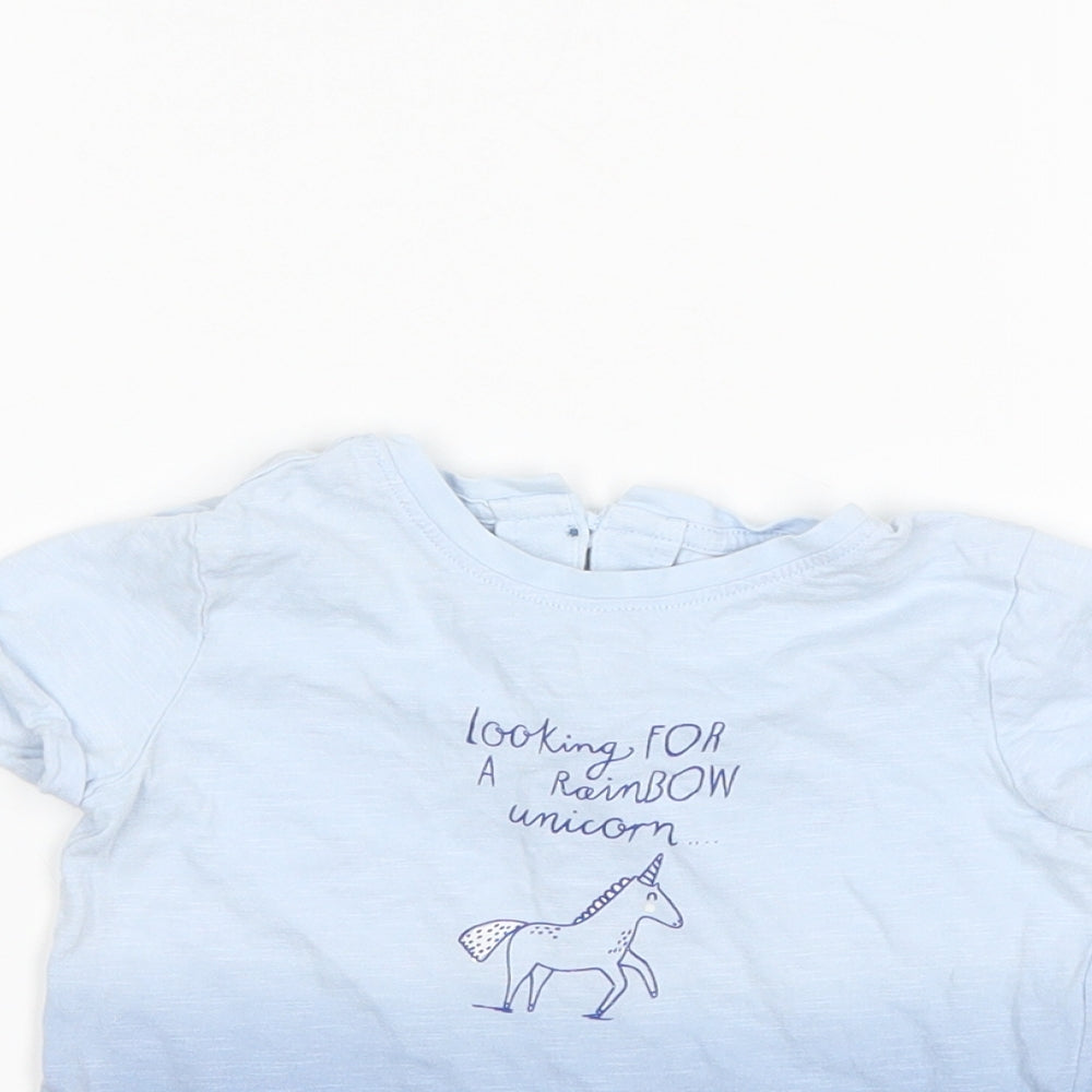 NEXT Baby Blue   Basic T-Shirt Size 9-12 Months  - Unicorn