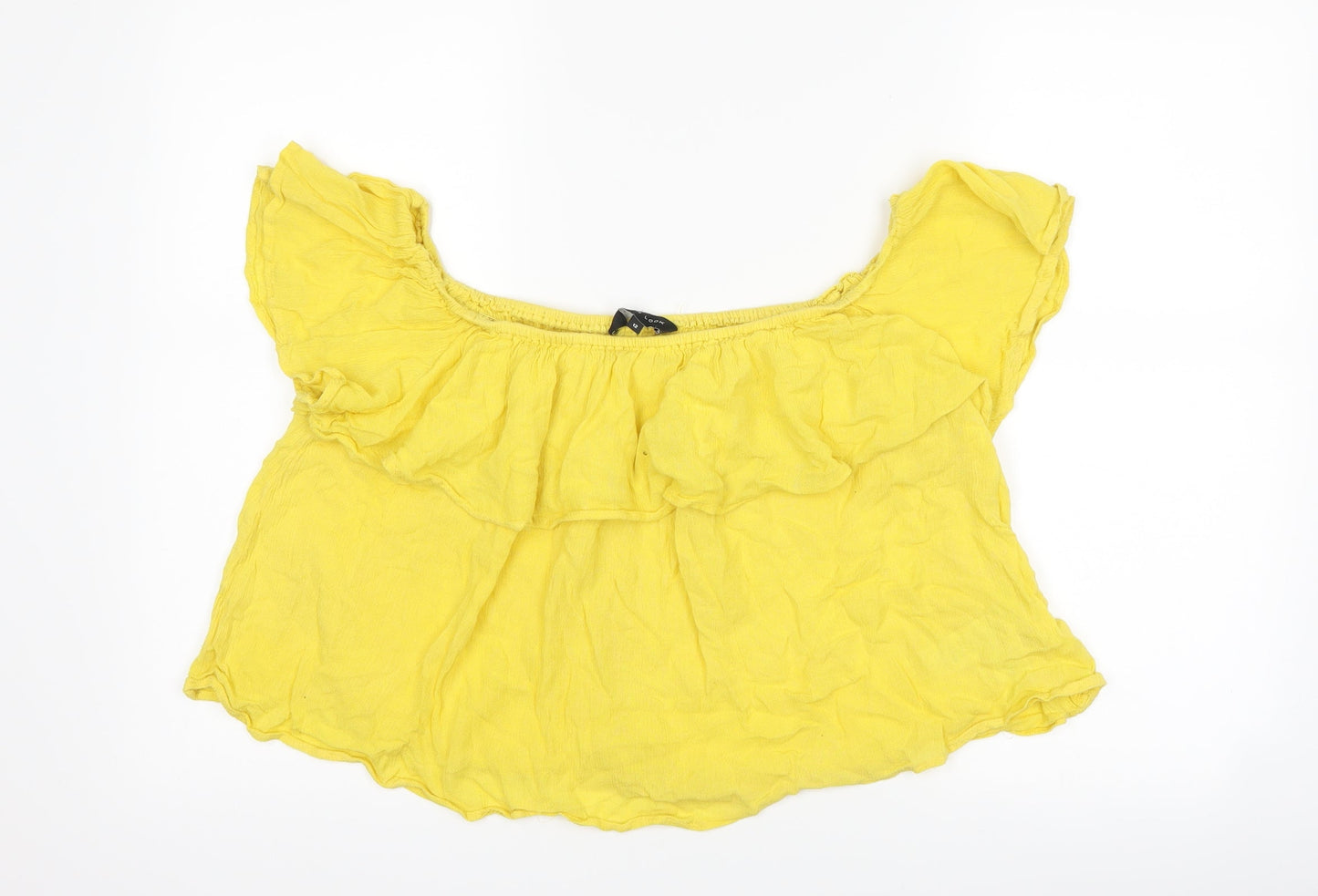 New Look Womens Yellow   Cropped T-Shirt Size 12