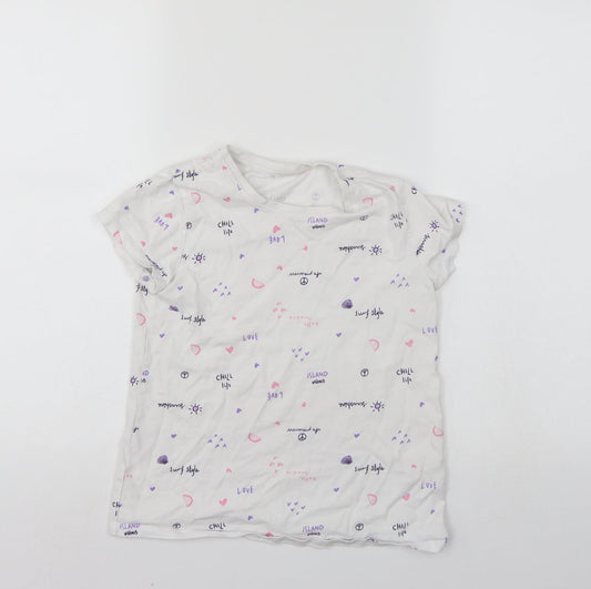 George Girls White   Kimono T-Shirt Size 9-10 Years