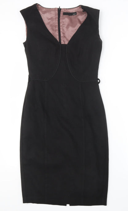 Preloved NEXT Womens Black   Pencil Dress  Size 6 - Front