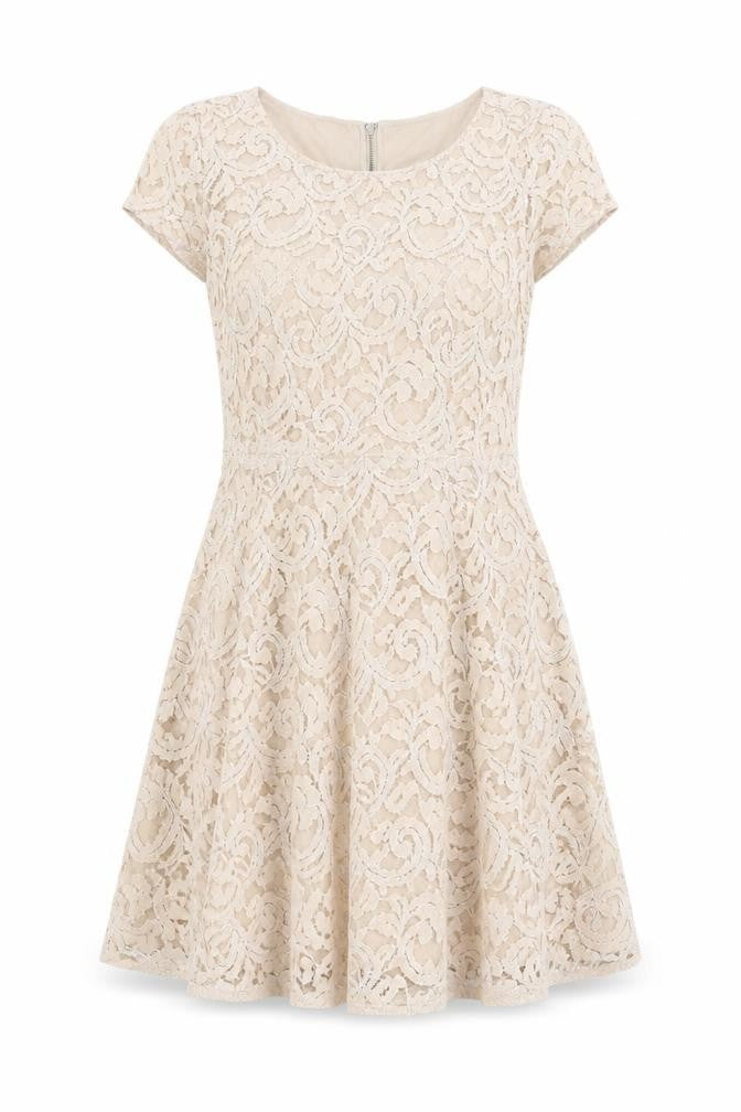 Marks & Spencer Womens Beige  Lace Mini  Size 8