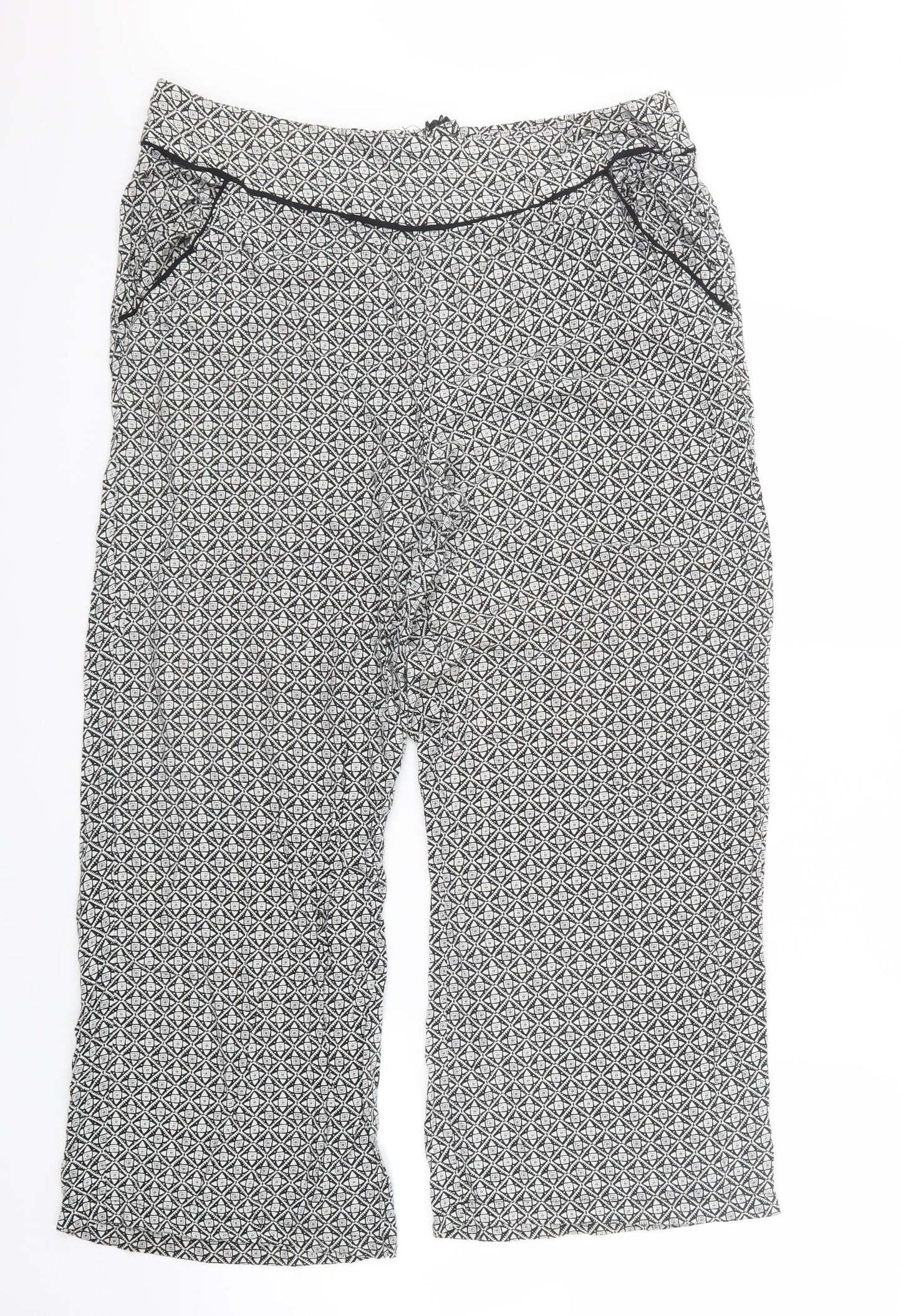 Dorothy Perkins Womens Black Geometric  Trousers  Size 16 L25 in
