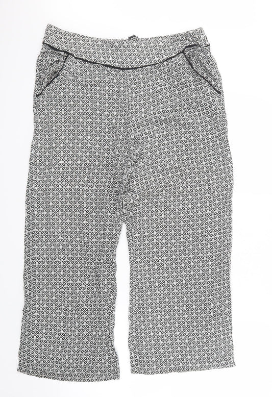 Dorothy Perkins Womens Black Geometric  Trousers  Size 16 L25 in