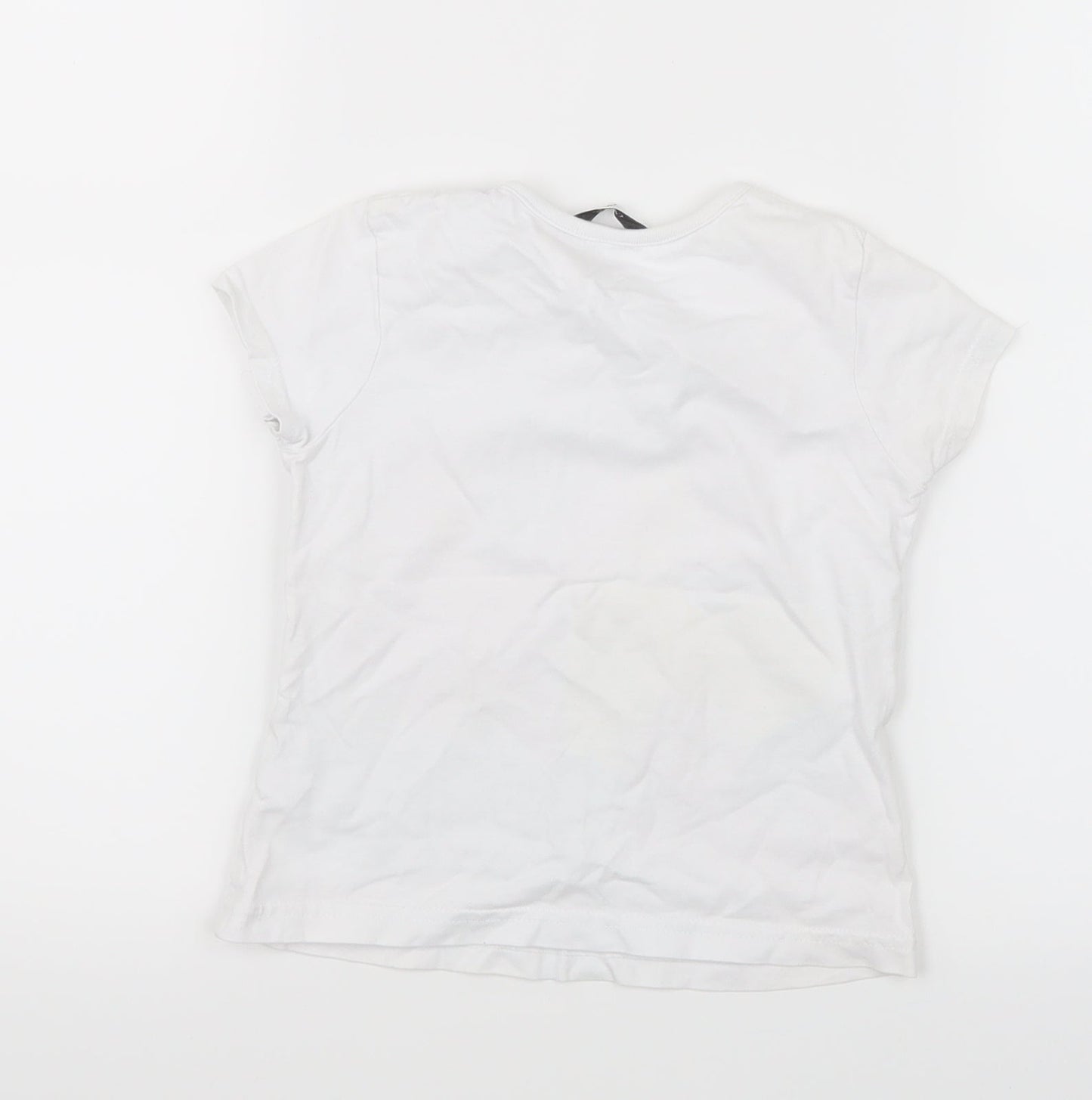 George Girls White   Basic T-Shirt Size 3-4 Years