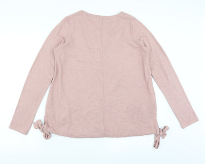 Next Womens Pink   Pullover Jumper Size 10  - tie side detail