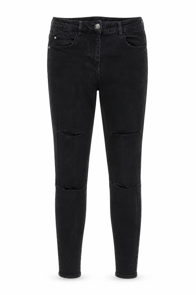 Matalan Womens Black  Denim Skinny Jeans Size 8 L28 in - distressed