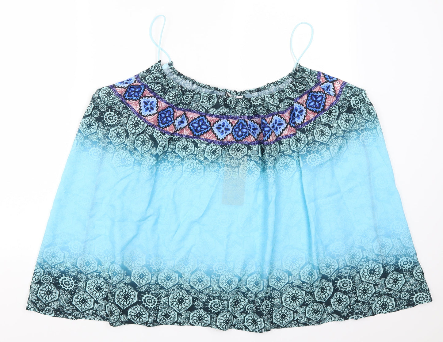 Tendency Womens Blue Geometric  Basic Tank Size L