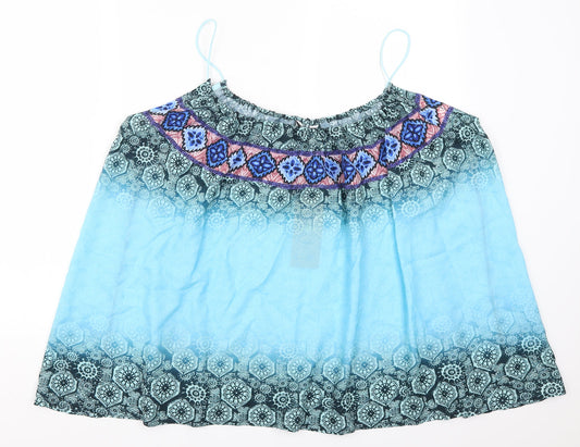 Tendency Womens Blue Geometric  Basic Tank Size L