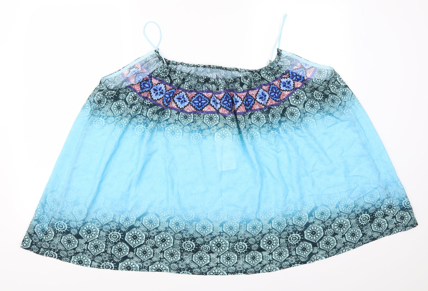 Tendency Womens Blue Geometric  Basic Tank Size L